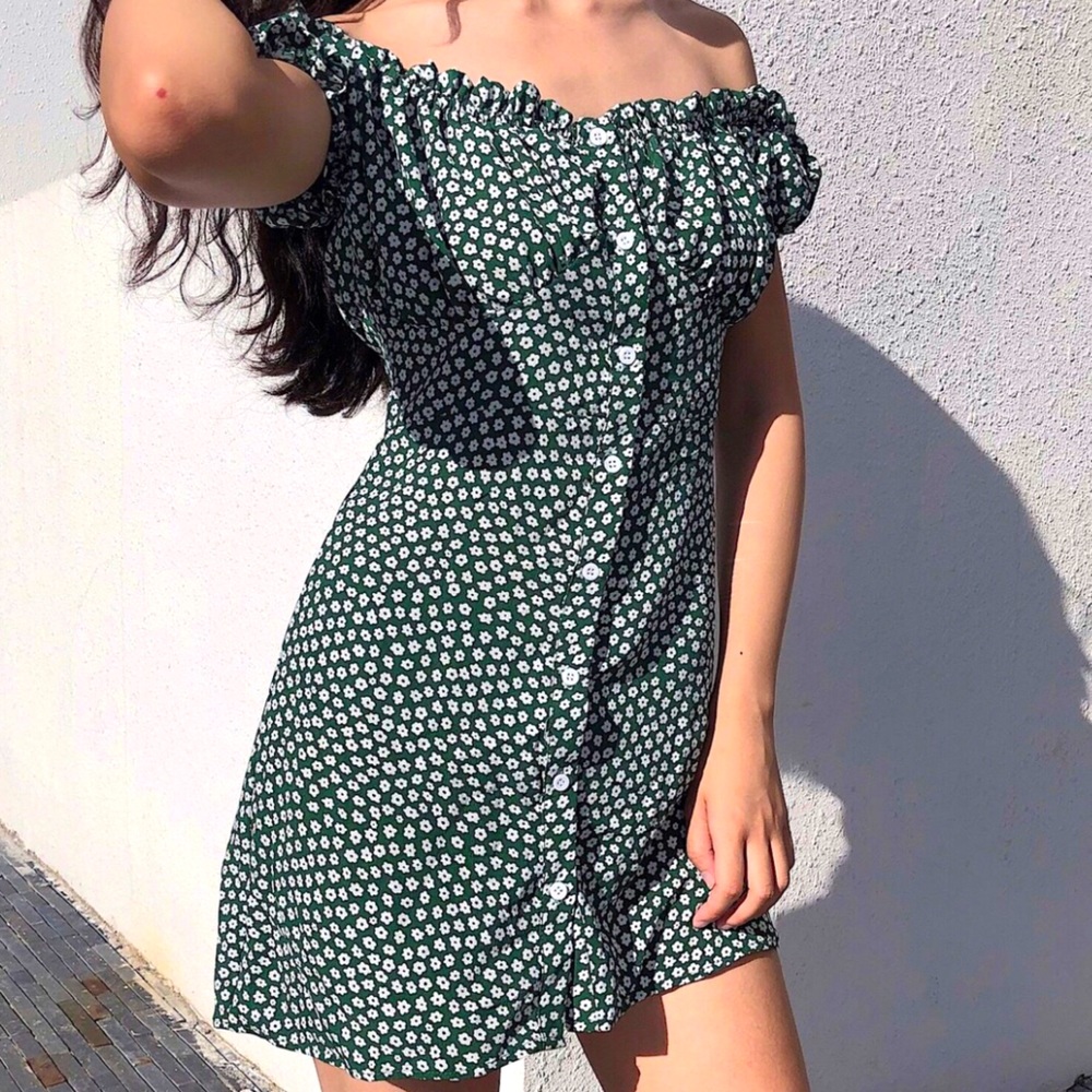WITH JÉAN Isabelle Dress Daisy Green